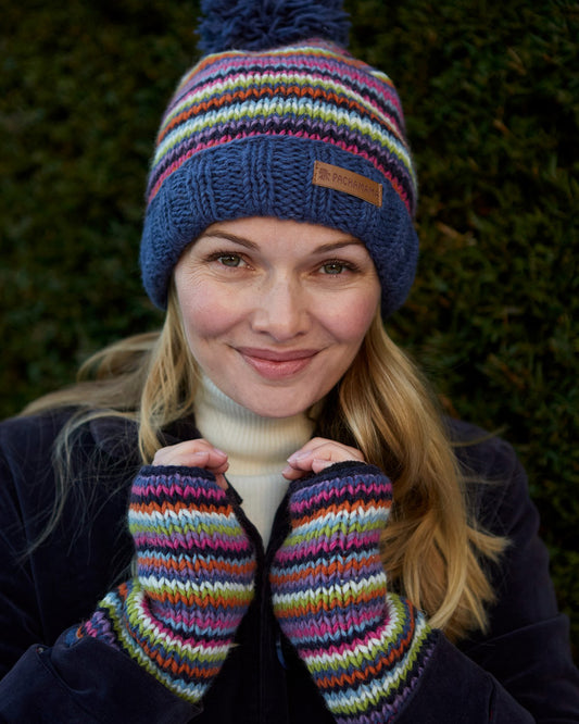 Denver Stripe Bobble Beanie