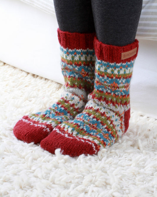 Iona Sofa Socks Burgundy