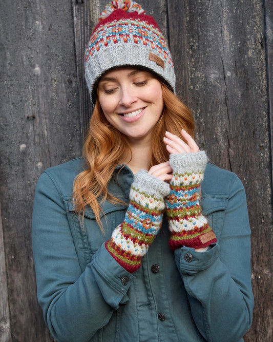 Iona Bobble Beanie Burgundy
