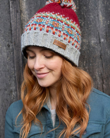 Iona Bobble Beanie Burgundy