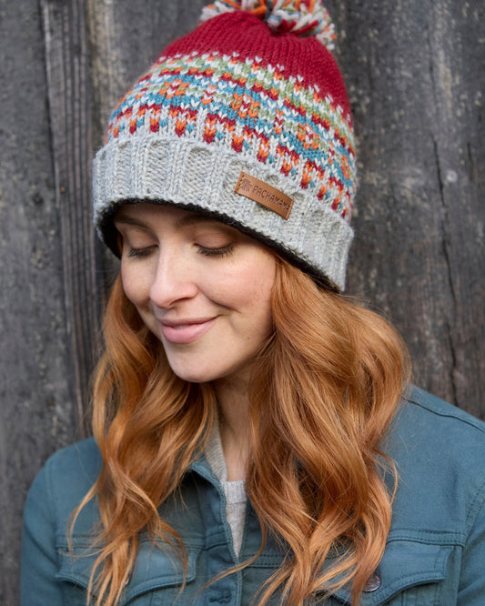Iona Bobble Beanie Burgundy