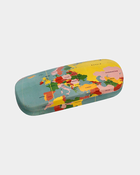 Glasses case & cleaning cloth - World Map