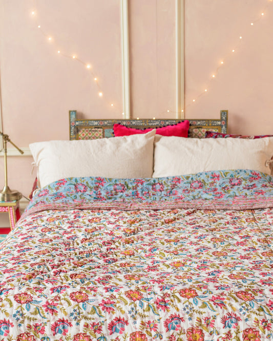 Joshika Block Print Reversible Quilt