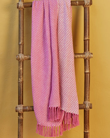 Recycled Cotton Throw - Pink