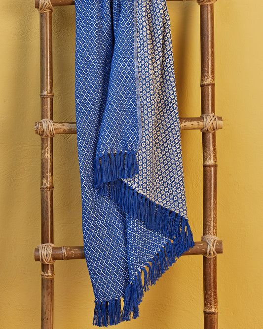 Recycled Cotton Throw - Blue