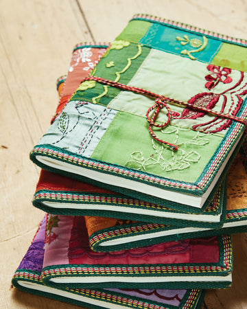 Sari-Covered Handmade Paper Notebook