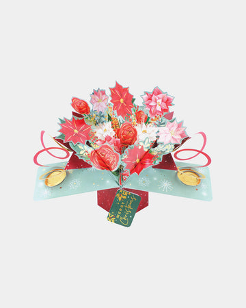 Red Christmas Bouquet Pop-Up Card