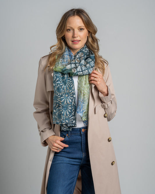 Teal Silk Scarf