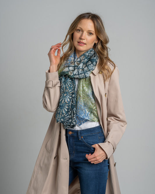 Teal Silk Scarf
