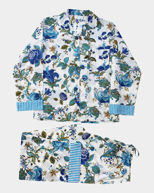Blue Rose Print Pyjamas