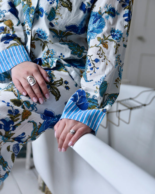 Blue Rose Print Pyjamas