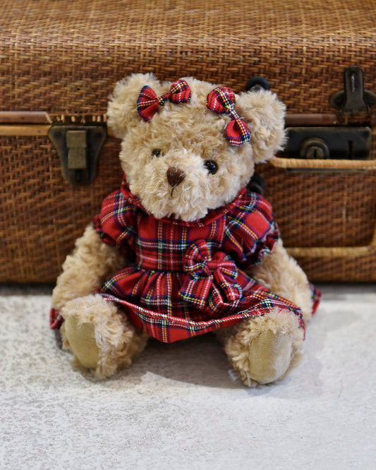 Teddy Bear In Tartan Dress