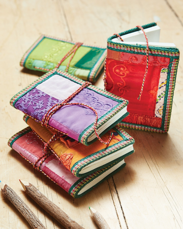 Sari-Covered Handmade Paper Small Notebook
