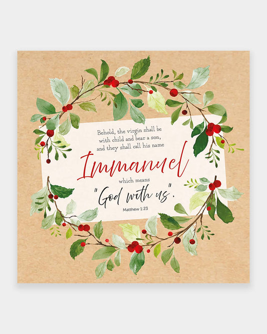 Immanuel Christmas card design, pack of 10