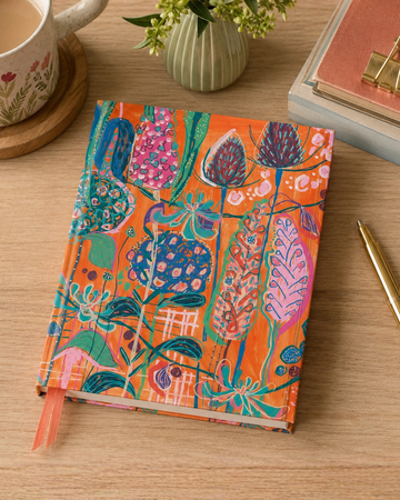 Orange Hydrangeas lined Journal