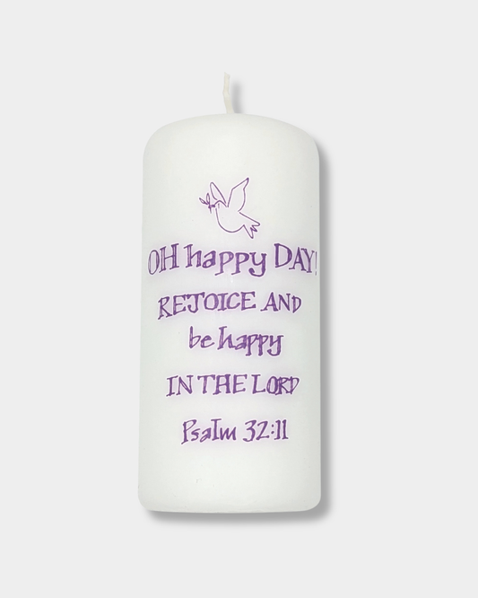 Oh Happy Day Pillar Candle