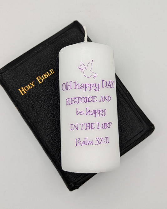 Oh Happy Day Pillar Candle