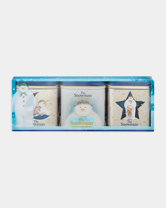 Three Snowman illustrated hot chocolate tins