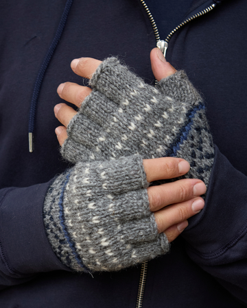 Mens Tromso Fingerless Gloves - Navy