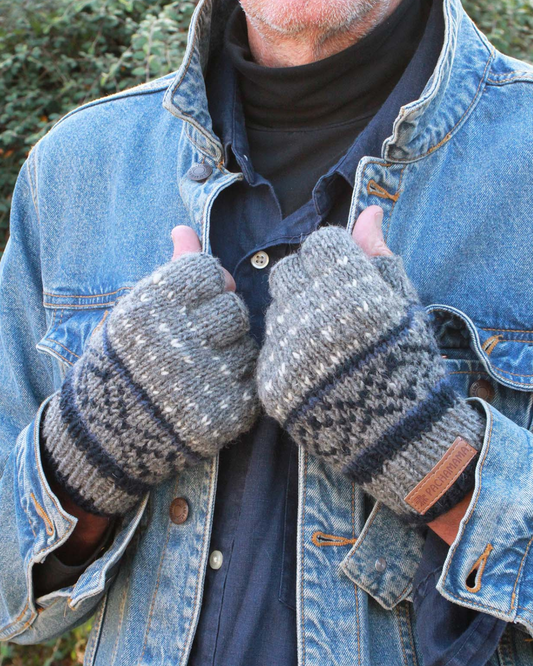 Mens Tromso Fingerless Gloves - Navy