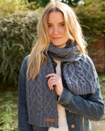 Merino Enniskerry Scarf Slate Blue