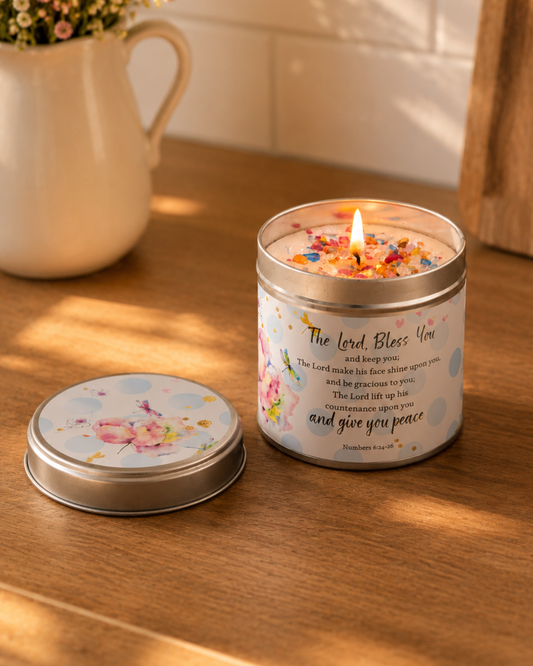 Numbers Blessing Candle Tin