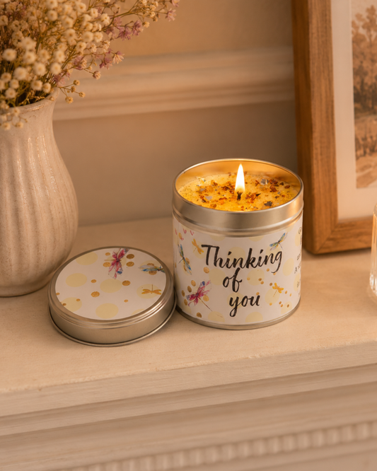 Thinking of You Candle Tin with Scripture