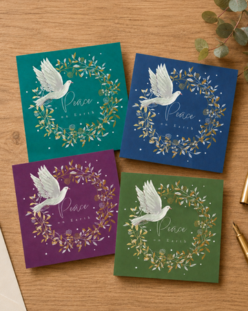 Peace on Earth dove Christmas card designs, pack of 20