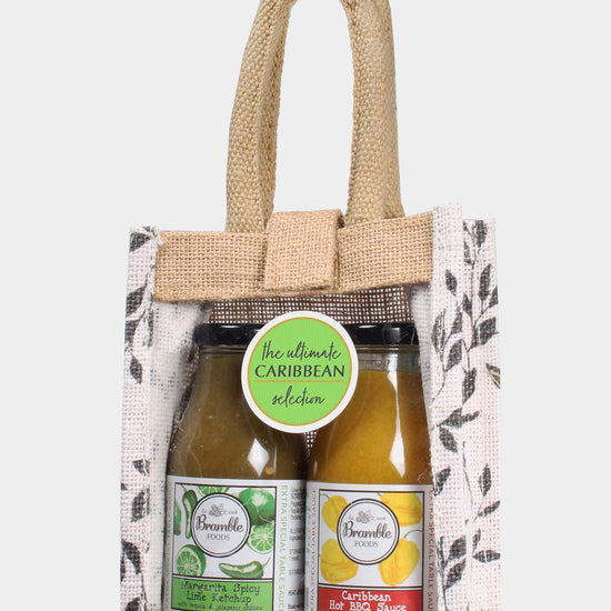 Caribbean hot sauce and rum BBQ sauce gift selection, Bramble Foods