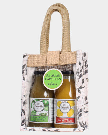 Caribbean hot sauce and rum BBQ sauce gift selection, Bramble Foods