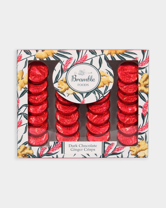 Bramble Foods dark chocolate ginger crisps box