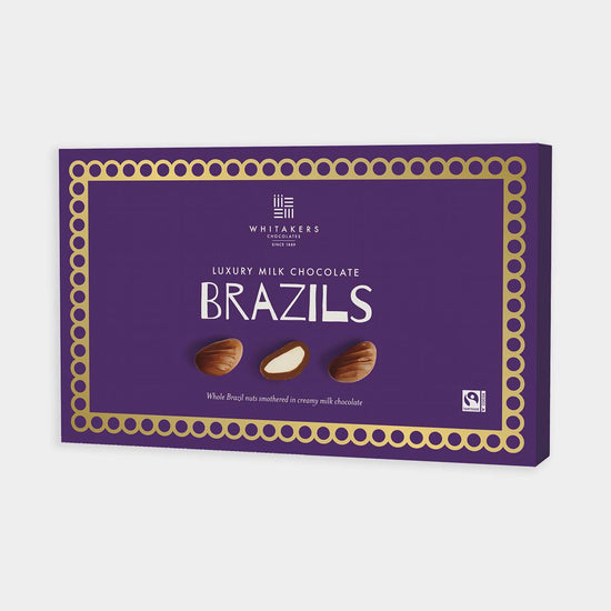 Whitakers milk chocolate covered brazil nuts, 150g box