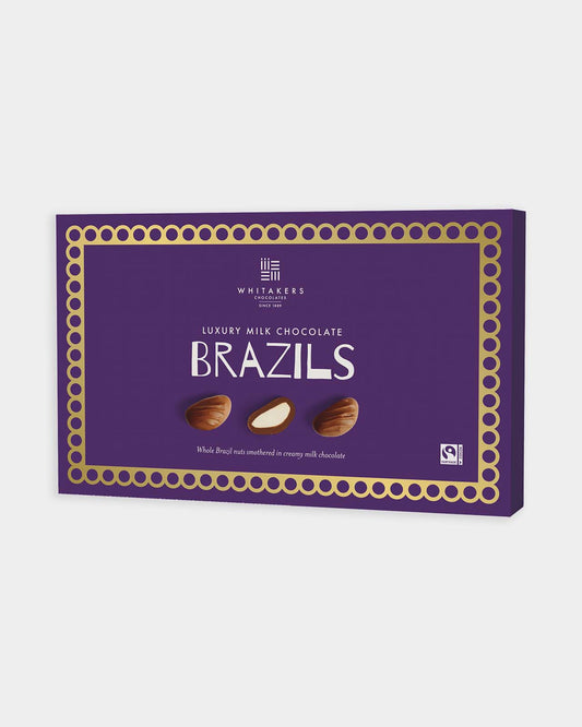 Whitakers milk chocolate covered brazil nuts, 150g box