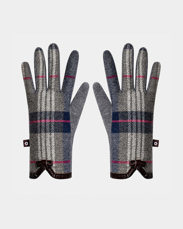 Blue Tweed Gloves