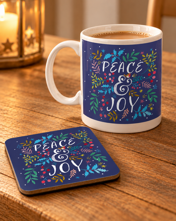 Peace & Joy Mug and Coaster Set