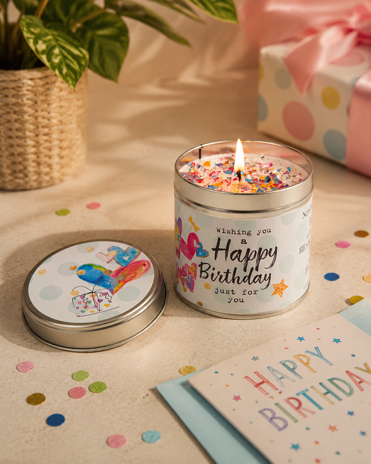 Happy Birthday Candle Tin with Scripture