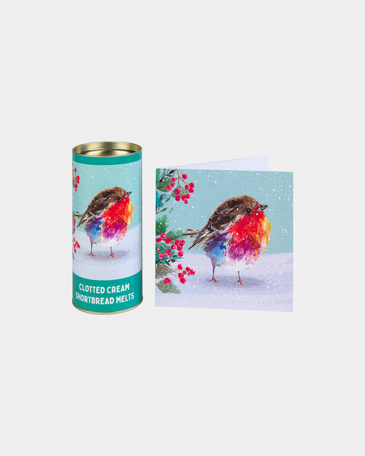 12 Winter Robin Shortbread & Free Pack of Cards