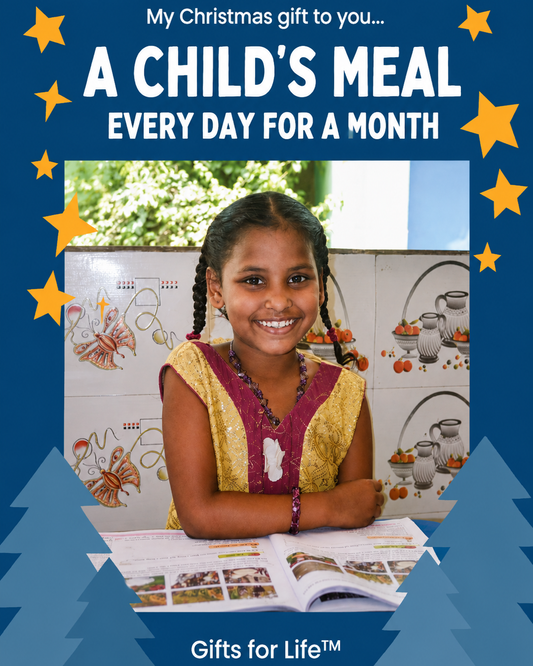 A Child's Meals for a Month Gifts for Life Christmas card