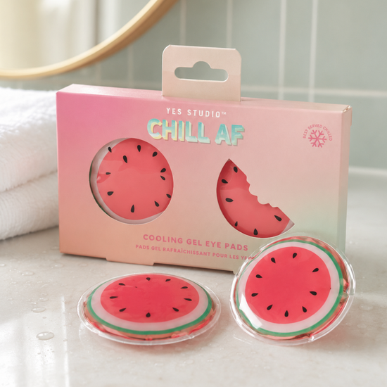 Pink cooling gel eye pads to chill and soothe tired eyes
