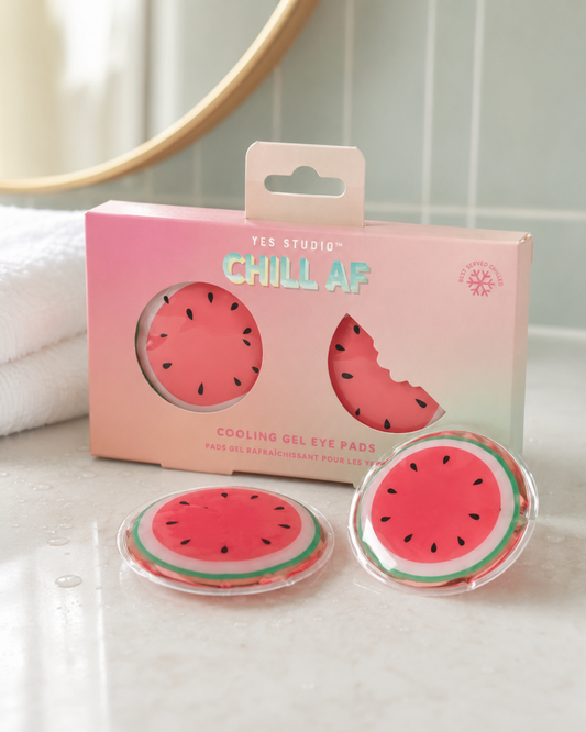 Pink cooling gel eye pads to chill and soothe tired eyes