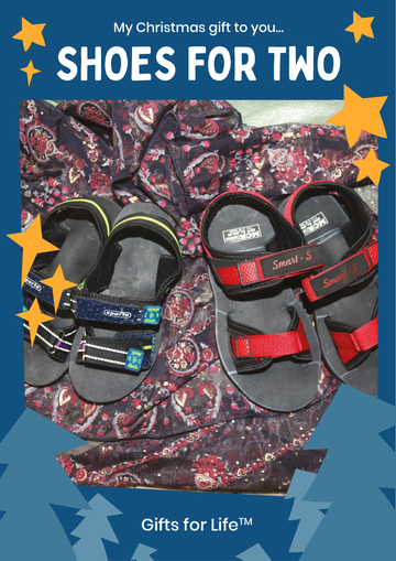 Shoes for Two Christmas Card Gifts for Life charitable gift