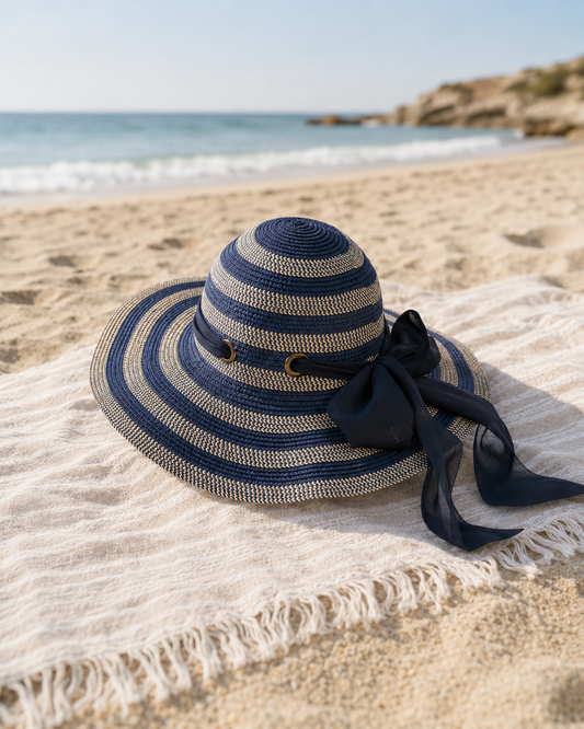 Blue Stripe Foldaway Hat